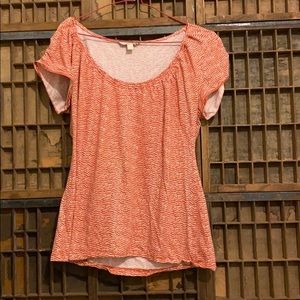 Stripped short sleeve low cut shirt